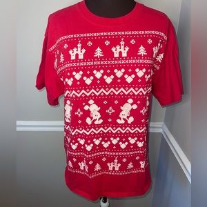Disneyland Resort Walt Disney‎ World Ugly Christmas T Shirt Mens L Mickey Mouse